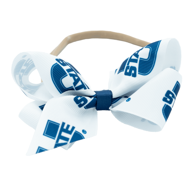toddler utah state ribbon ponytail hair bow